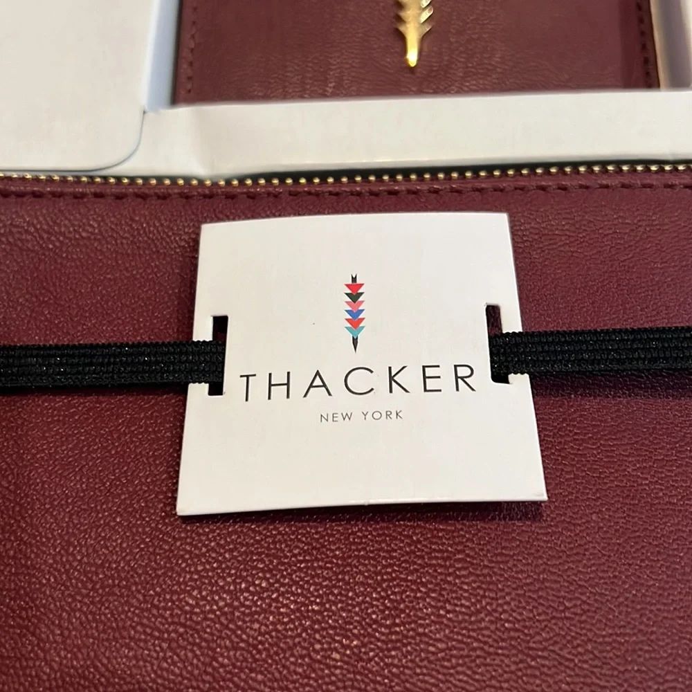 Thacker New York‎ genuine leather clutch and card case 2 piece gift set, NWT
